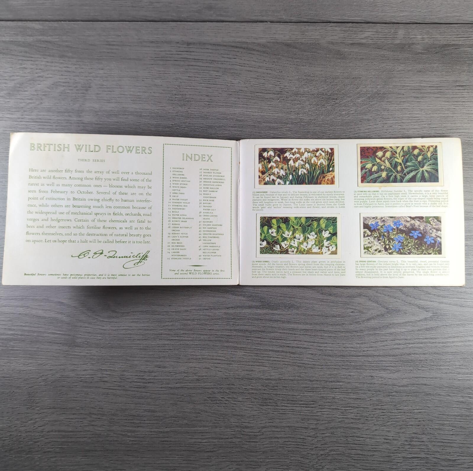 Brooke Bond Tea Picture Cards Album Wild Flowers Complete Set