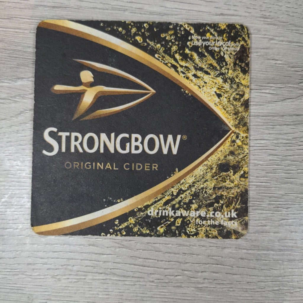 Strongbow Cider 3 x Vintage Beer Mats Pub Bar Coaster Breweriana - Retrorama UK