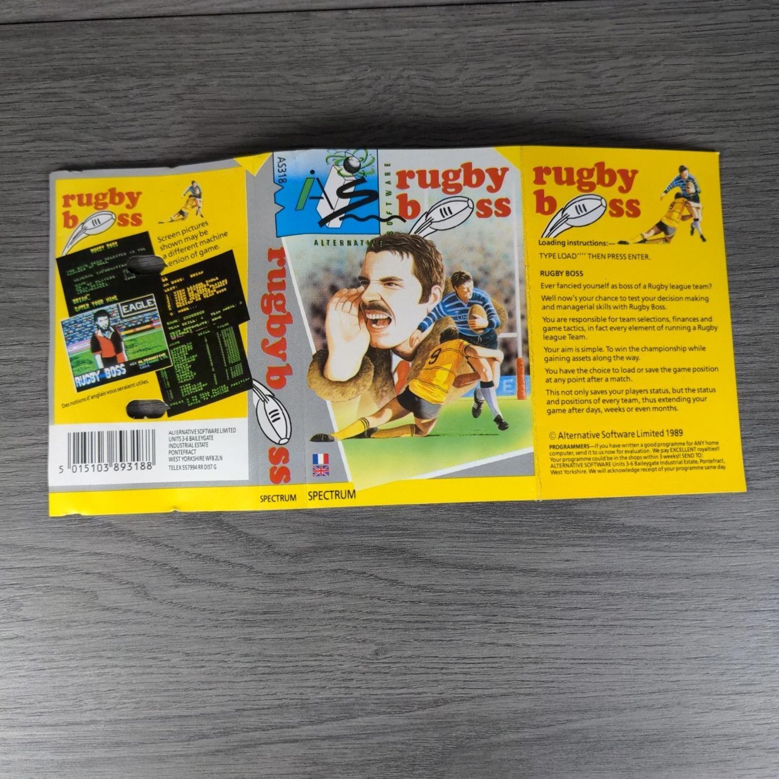 Rugby Boss ZX Spectrum 48/128K Game Cassette Tested & Working