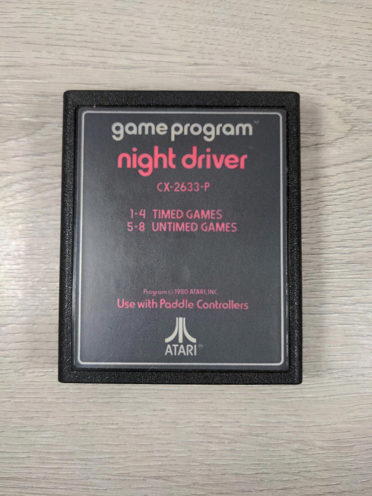 Atari 2600 Night Driver Cartridge & Manual Vintage Video Game - Tested & Working