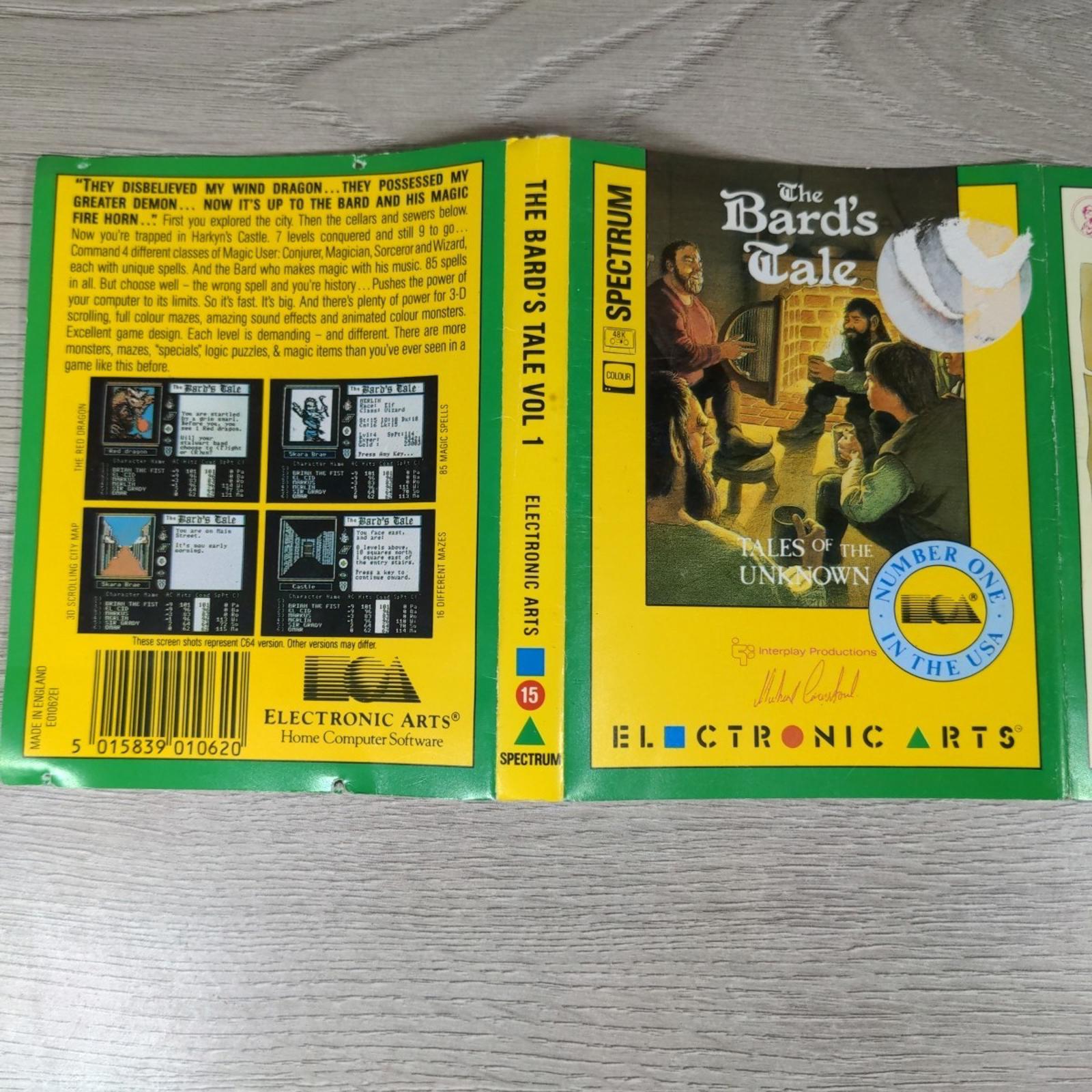 The Bards Tale Vol 1 ZX Spectrum 48/128K Game Cassette EA Tested & Working