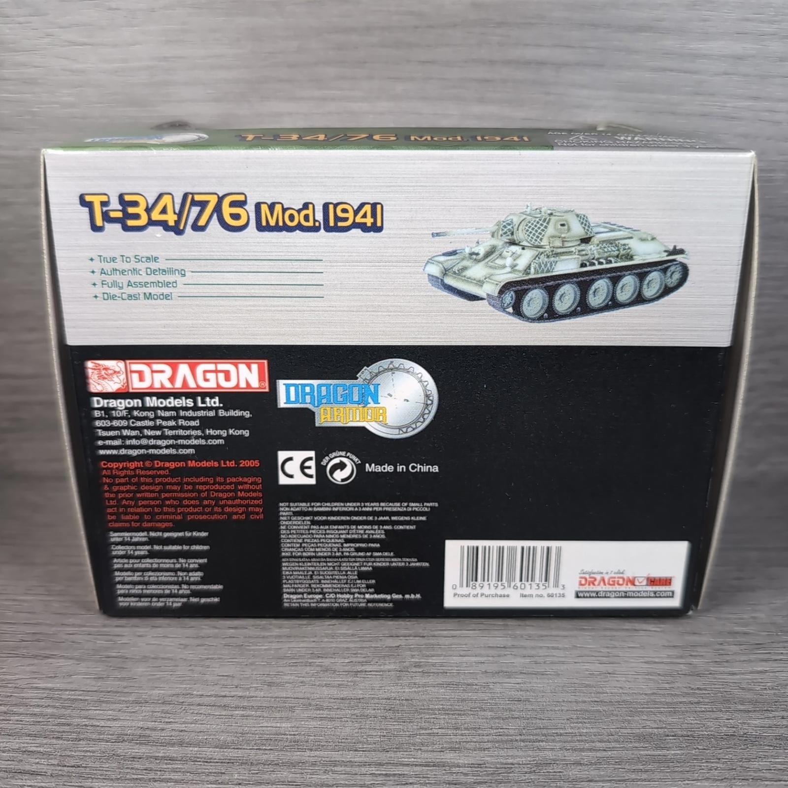 Dragon Armor T-34/76 MOD.1941 1st Guards Tank Brigade Moscow 1942 1:762 Scale