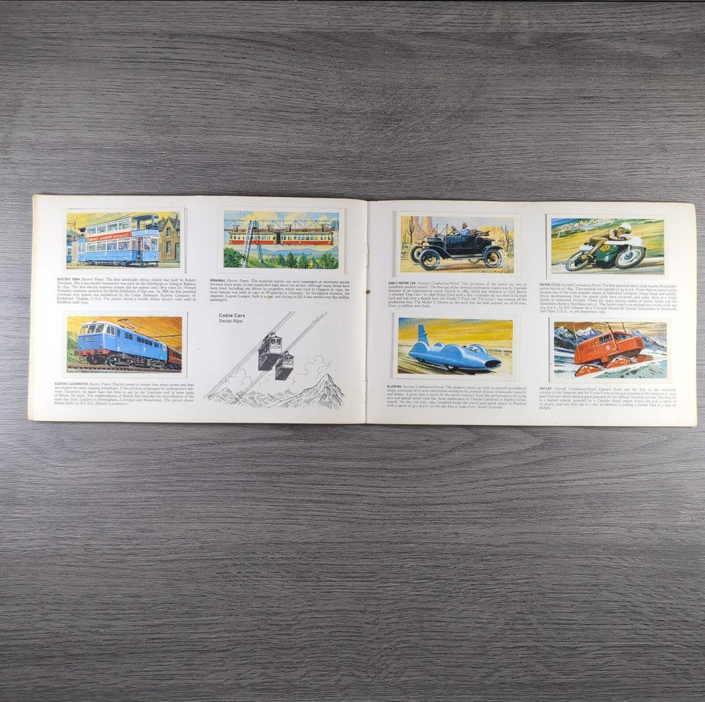 Brooke Bond Tea Picture Cards Album Transport Through The Ages Complete Set