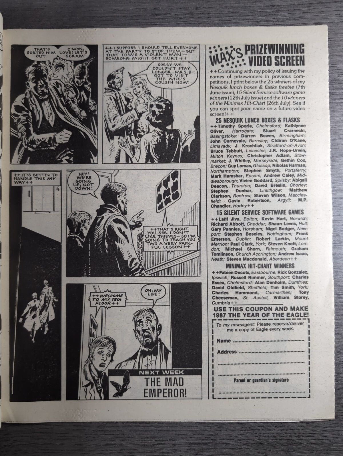 Eagle Comic Issue No. 250 3rd Jan 1987 Vintage Retro UK Comic