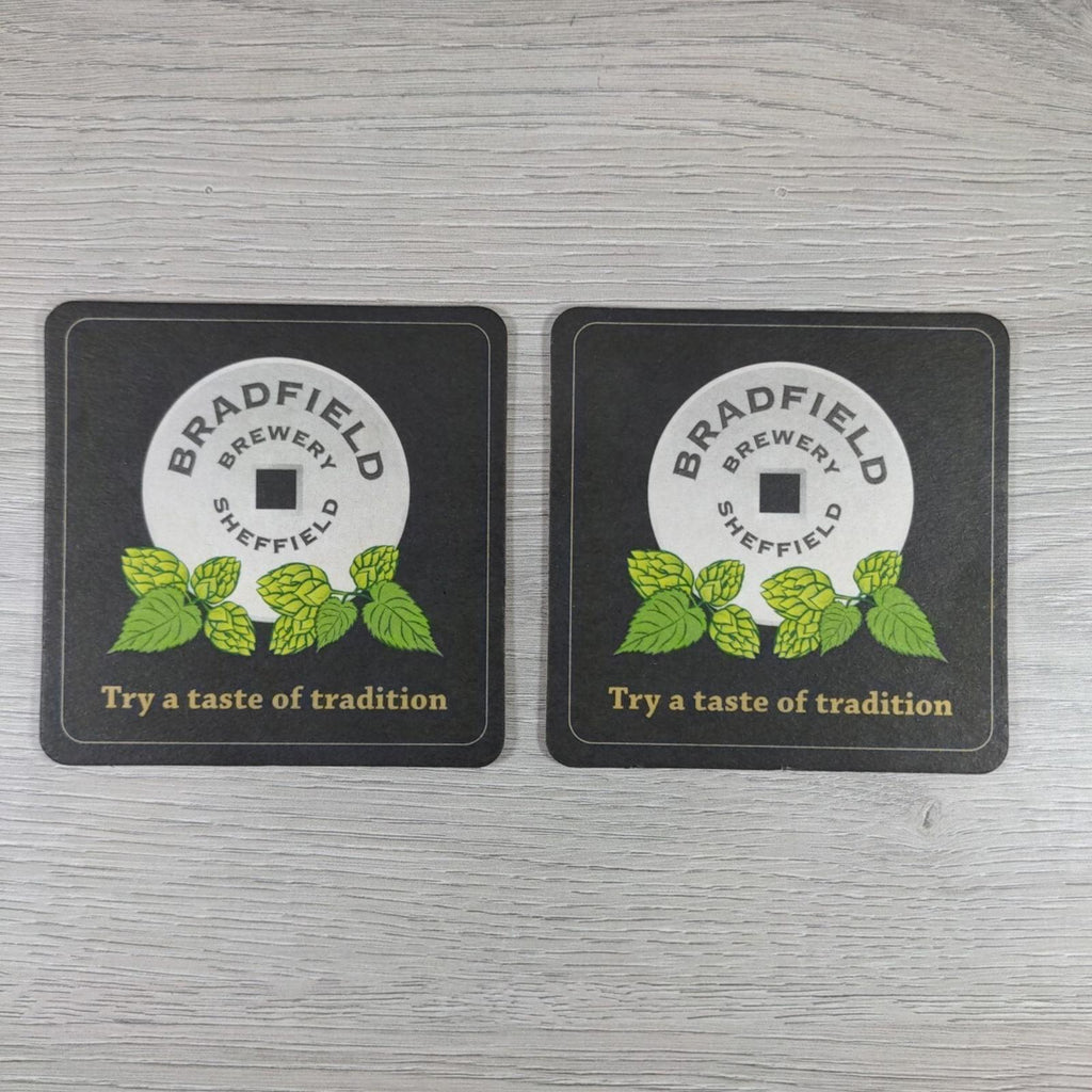 Bradfield Brewery 2 x Vintage Beer Mats Pub Bar Coaster Breweriana - Retrorama UK