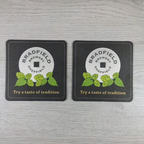 Bradfield Brewery 2 x Vintage Beer Mats Pub Bar Coaster Breweriana - Retrorama UK