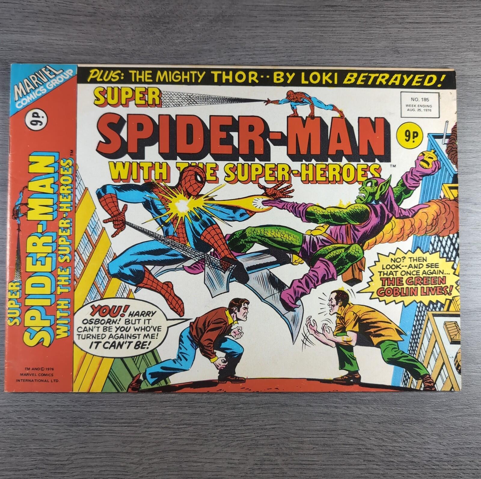 Super Spider-Man With The Super Heroes No. 185 Marvel Comics 25th August 1976