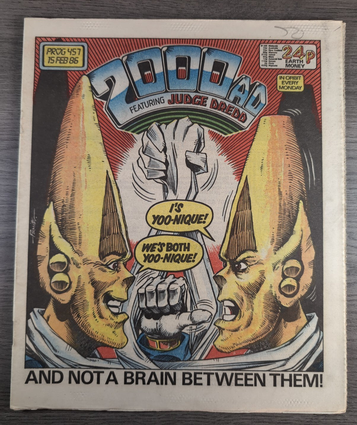 2000AD Prog 457 Featuring Judge Dread Comic 15th Feb 1986 Vintage Retro Comic