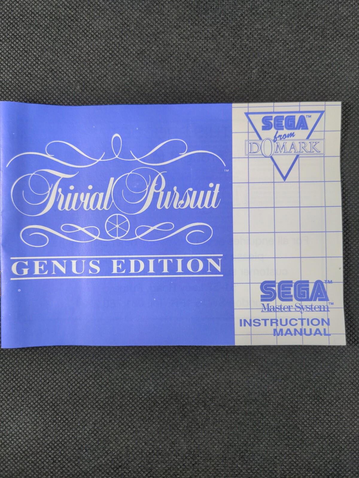 Trivial Pursuit  Genus Edition Sega Master System Domark Very Good Condition