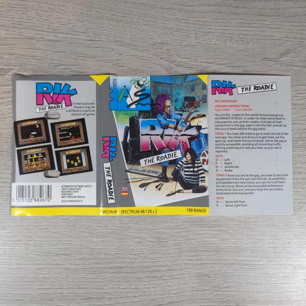 Rik The Roadie ZX Spectrum 48K 128K Game Cassette Tested & Working Vintage Game