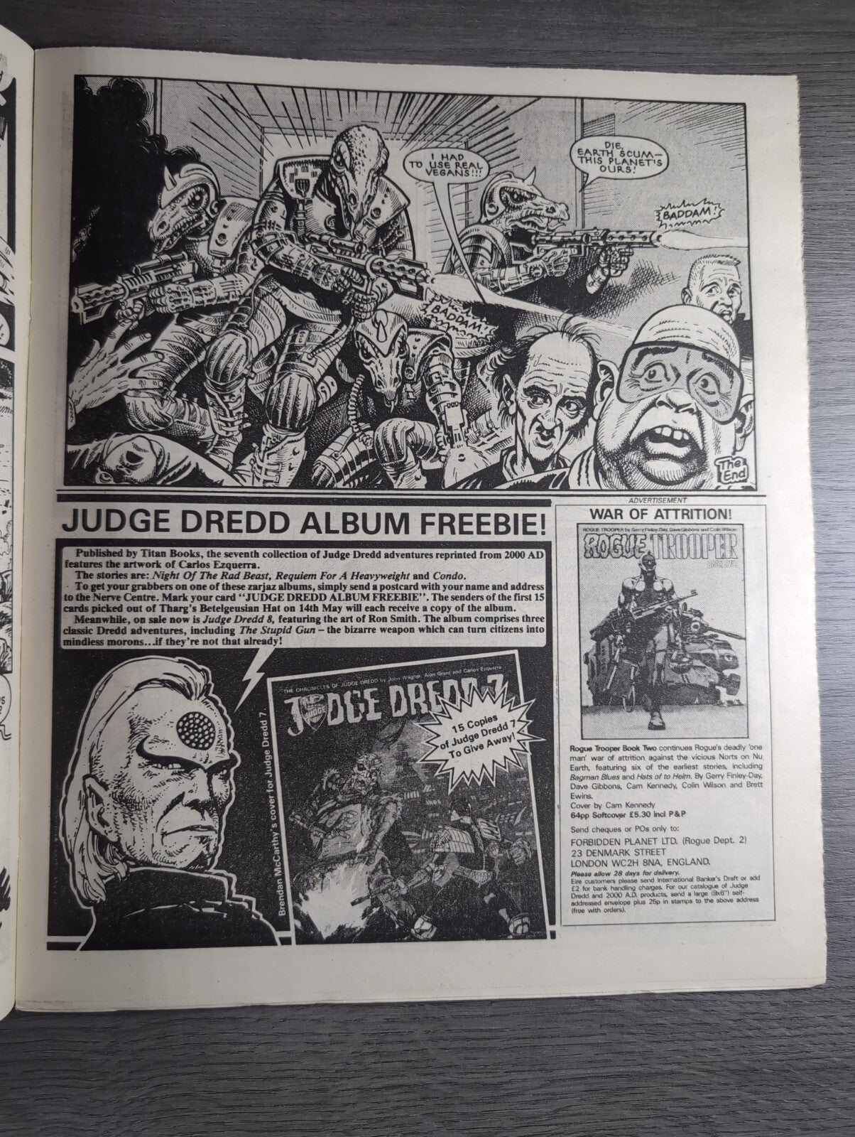 2000AD Prog 466 Featuring Judge Dread Comic 19th April 1986 Vintage Retro Comic