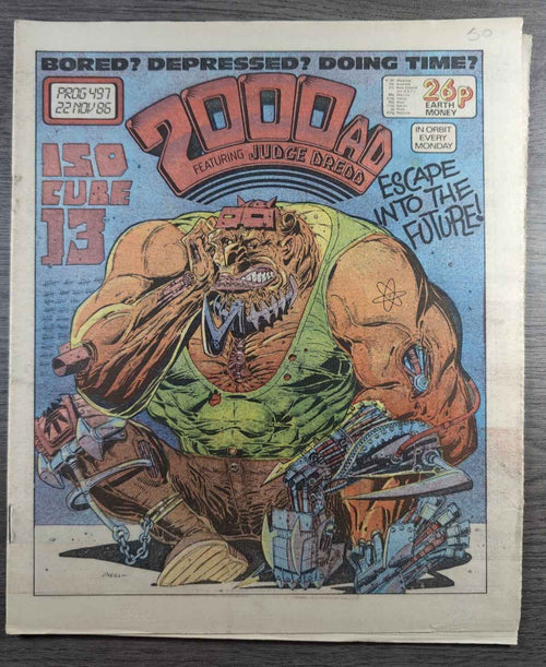 2000AD Prog 497 Featuring Judge Dread Comic 22nd Nov 1986 Vintage Retro Comic