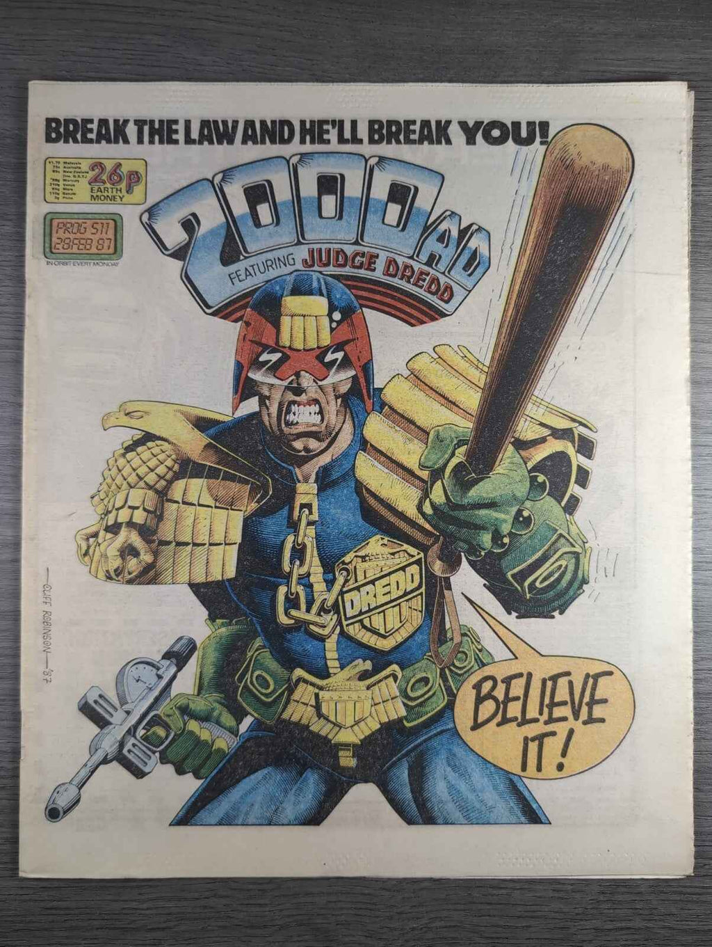 2000AD Prog 511 Featuring Judge Dread Comic 28 Feb 1987 Vintage Retro Comic