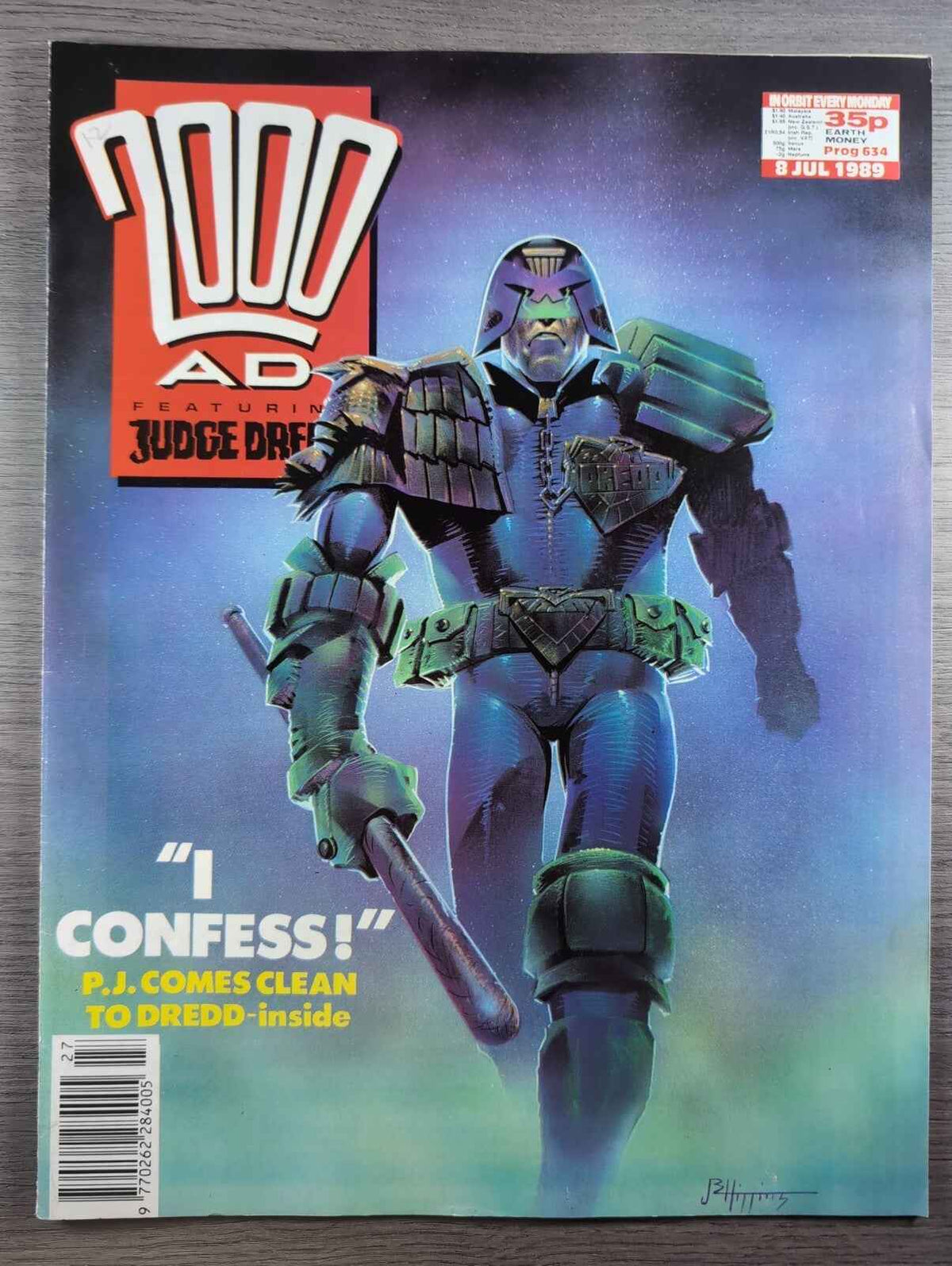 2000AD Prog 634 Featuring Judge Dread Comic 8th July 1989 Vintage Retro Comic