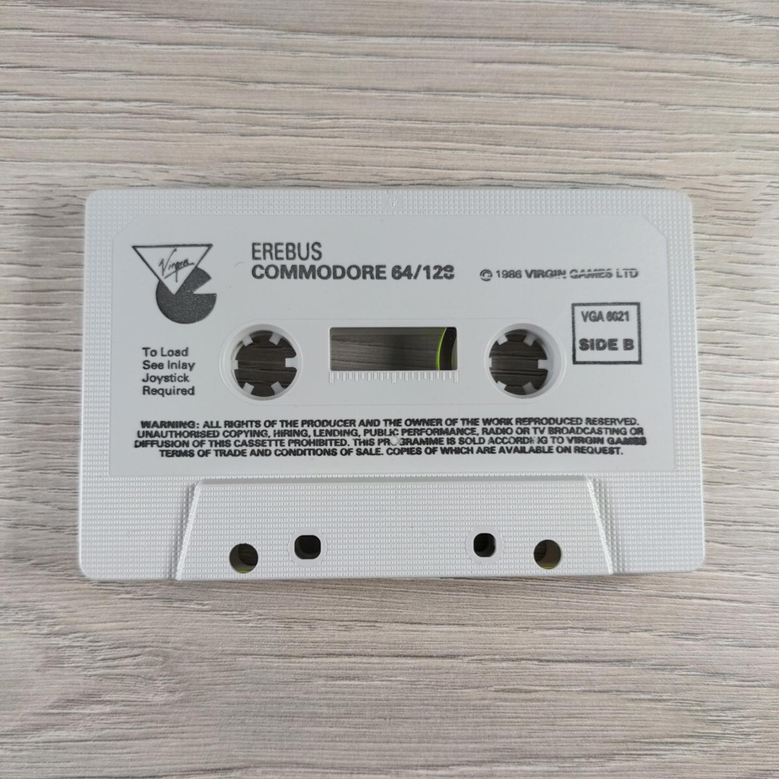 Erebus Commodore 64 C64 Game Cassette Tested & Working - Vintage Video Game