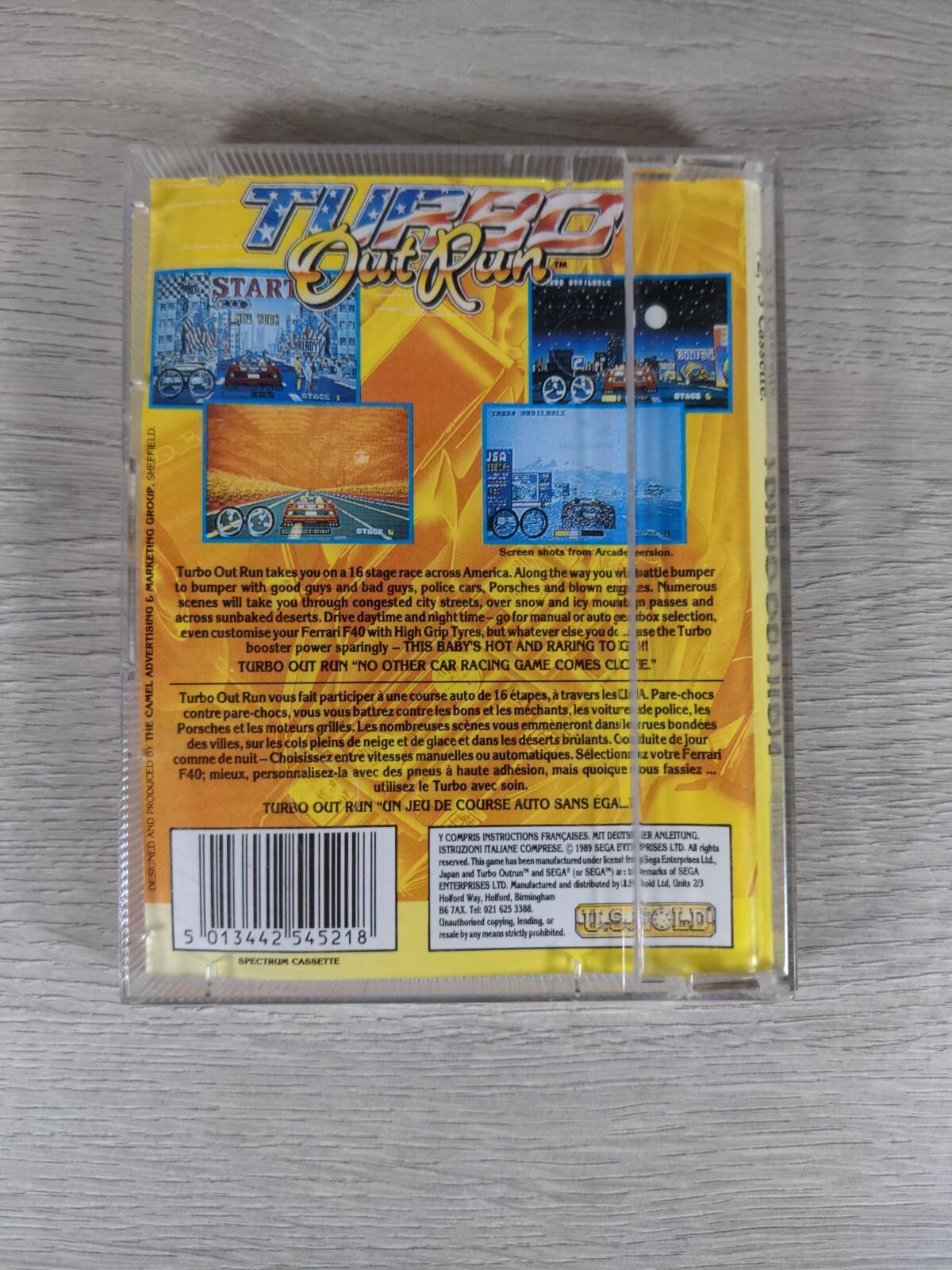 Turbo Out Run ZX Spectrum 48K 128K Game Cassette US Gold Tested & Working