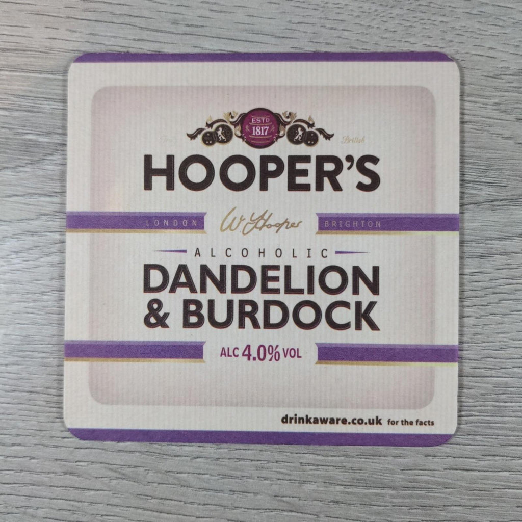 Hoopers Dandelion & Burdock 3 x Beer Mats Pub Bar Coaster Breweriana - Retrorama UK