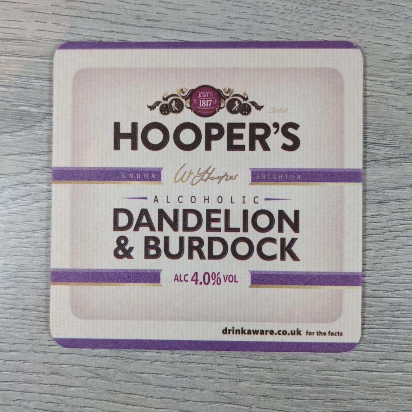 Hoopers Dandelion & Burdock 3 x Beer Mats Pub Bar Coaster Breweriana - Retrorama UK