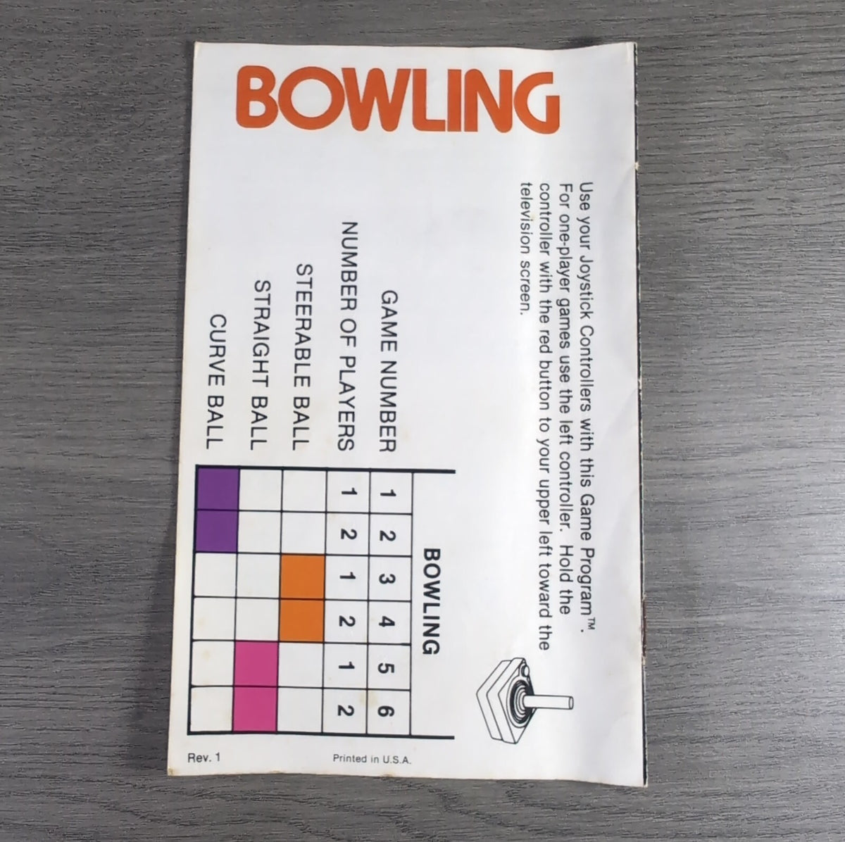 Bowling Atari 2600 Game CX2628 Cartridge & Manual Boxed CIB Tested & Working
