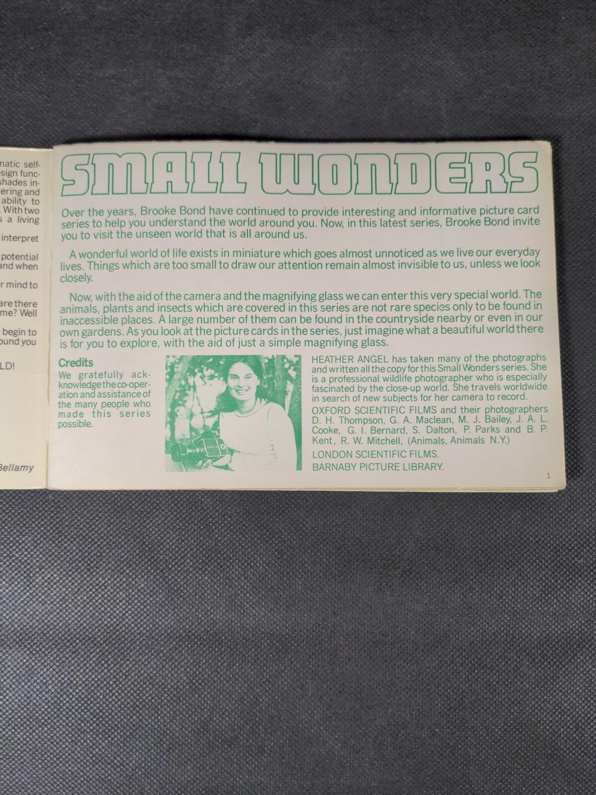 Brooke Bond Tea Cards: Small Wonders Album Complete With All Cards In The Set