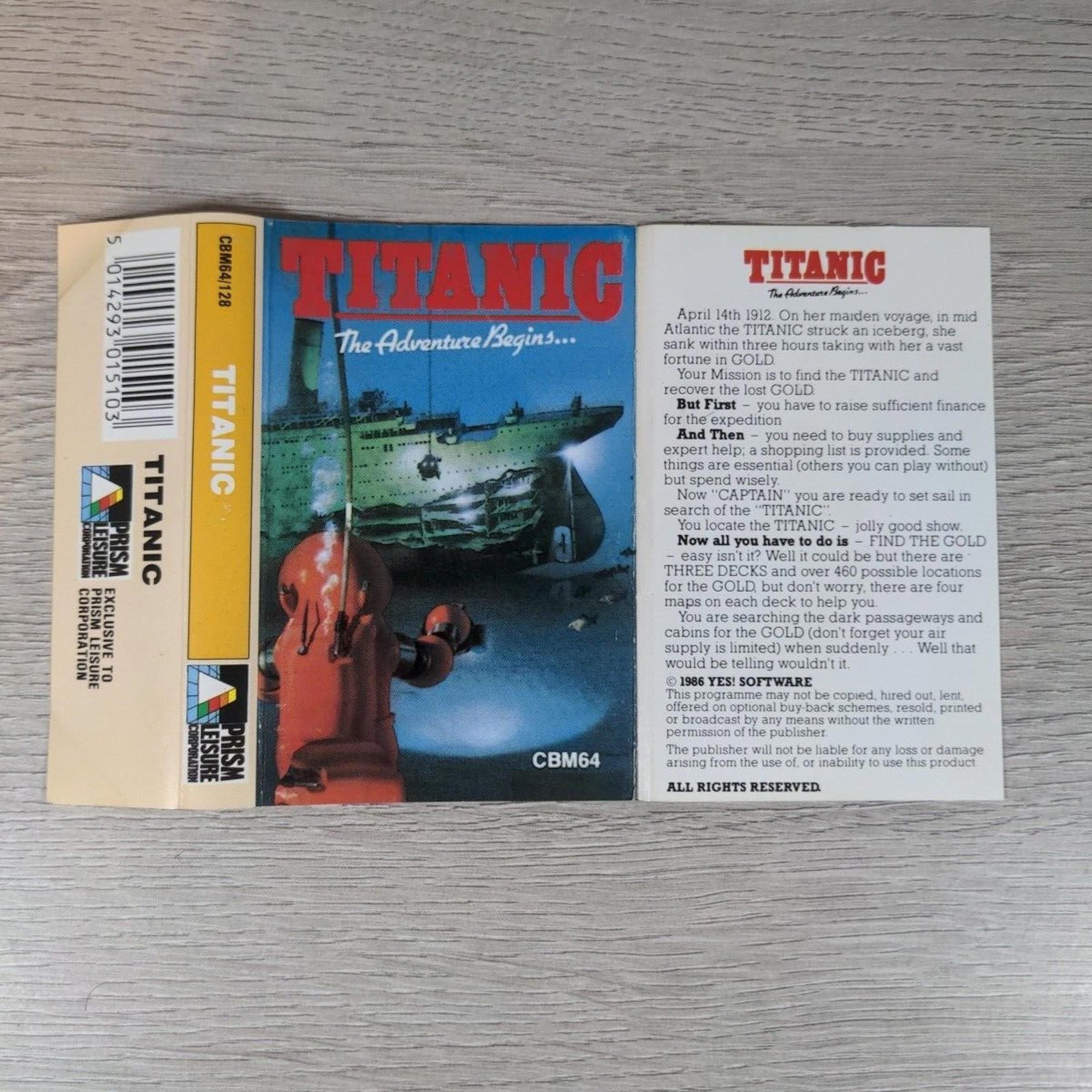 Titanic Commodore 64 C64 Game Cassette Tested & Working