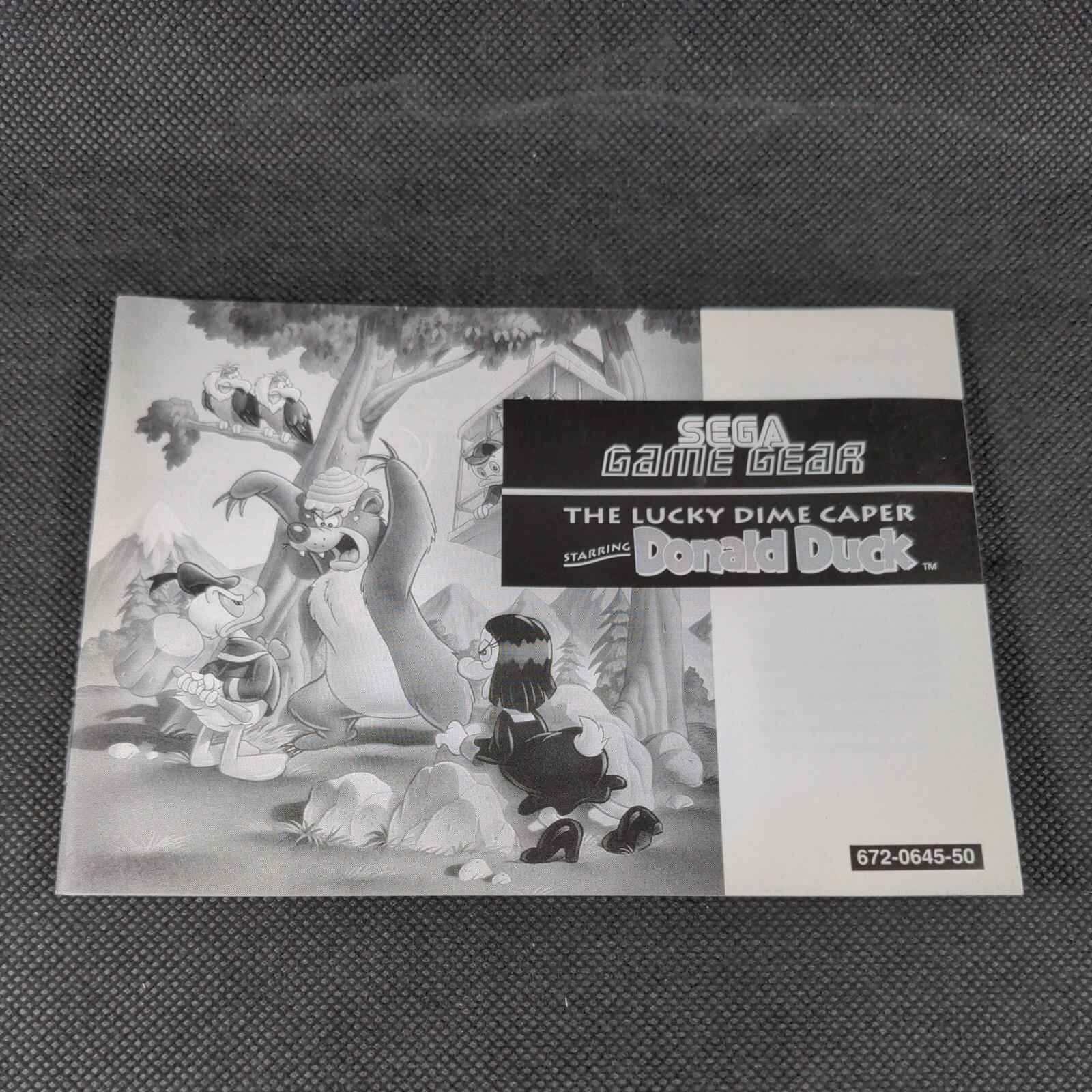 Donald Duck The Lucky Dime Caper Sega Game Gear Game Cartridge & Manual - Retrorama UK