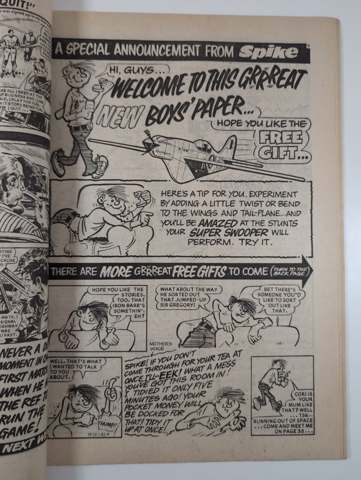 Spike Comic Issue No. 1 Jan 22nd 1983 D.C Thomson Vintage Retro Comic