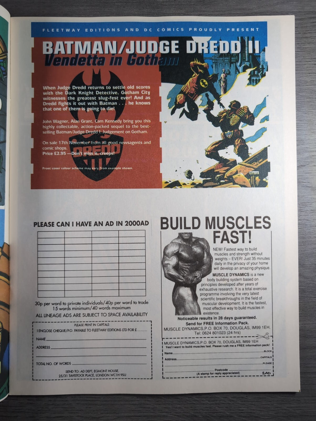 2000AD Prog 866 Featuring Judge Dredd Comic 18th Dec 1993 Vintage Retro Comic
