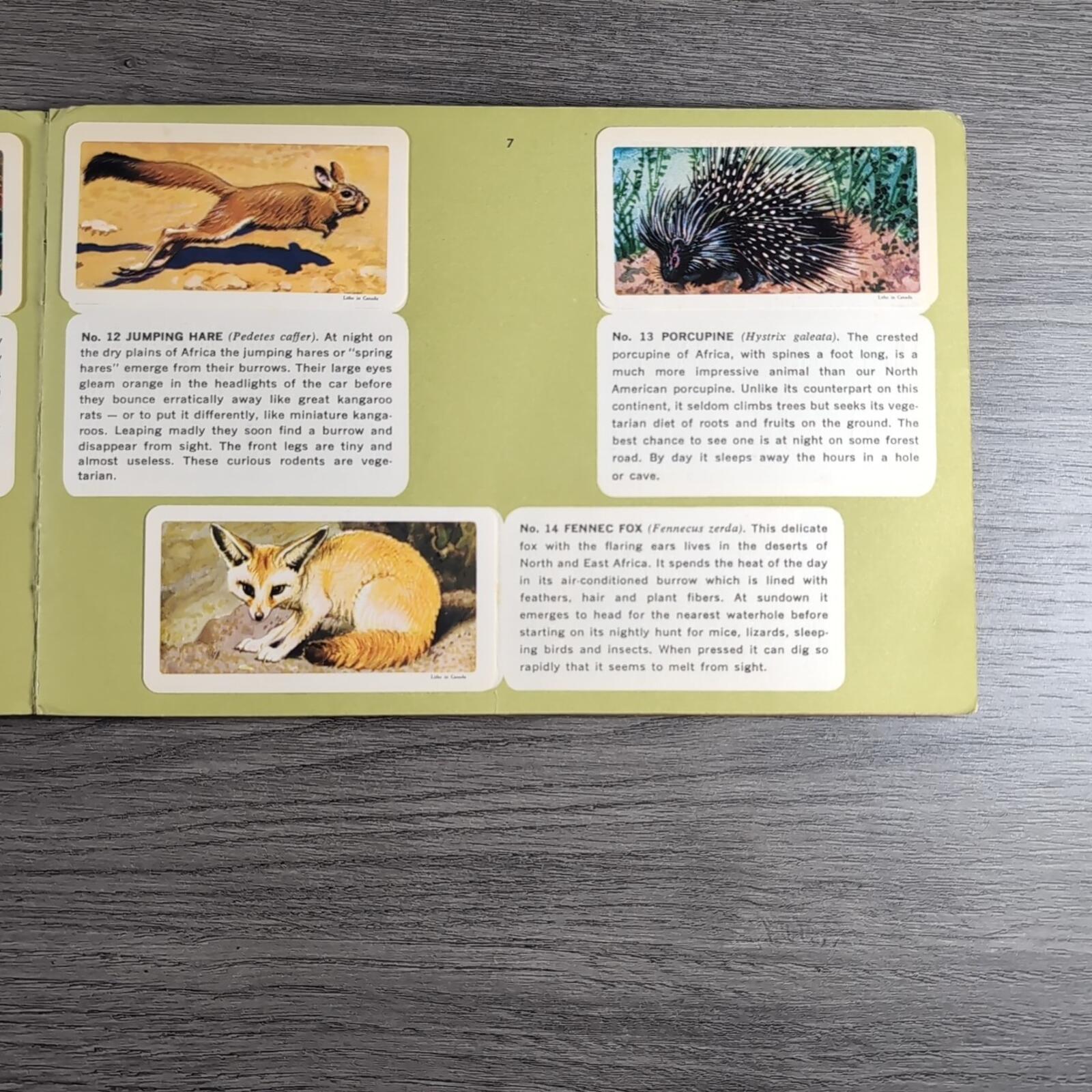 African Animals Brooke Bond Album No 7 Tea Cards Vintage Collectors Cards