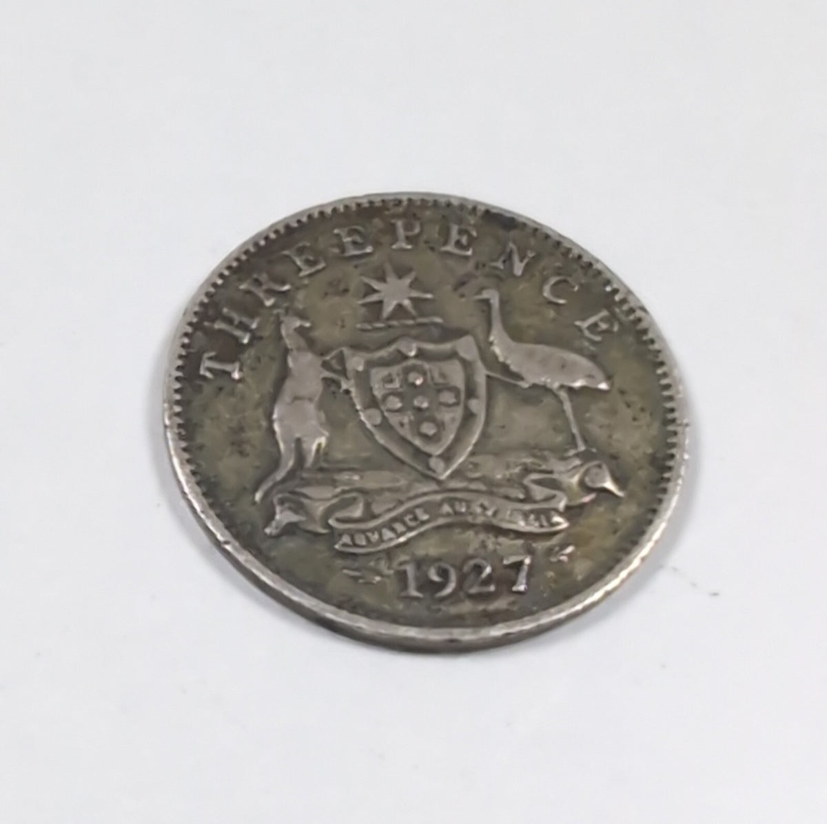 1927 George V Sterling Silver 3D Threepence Coin Good Condition Vintage Coin