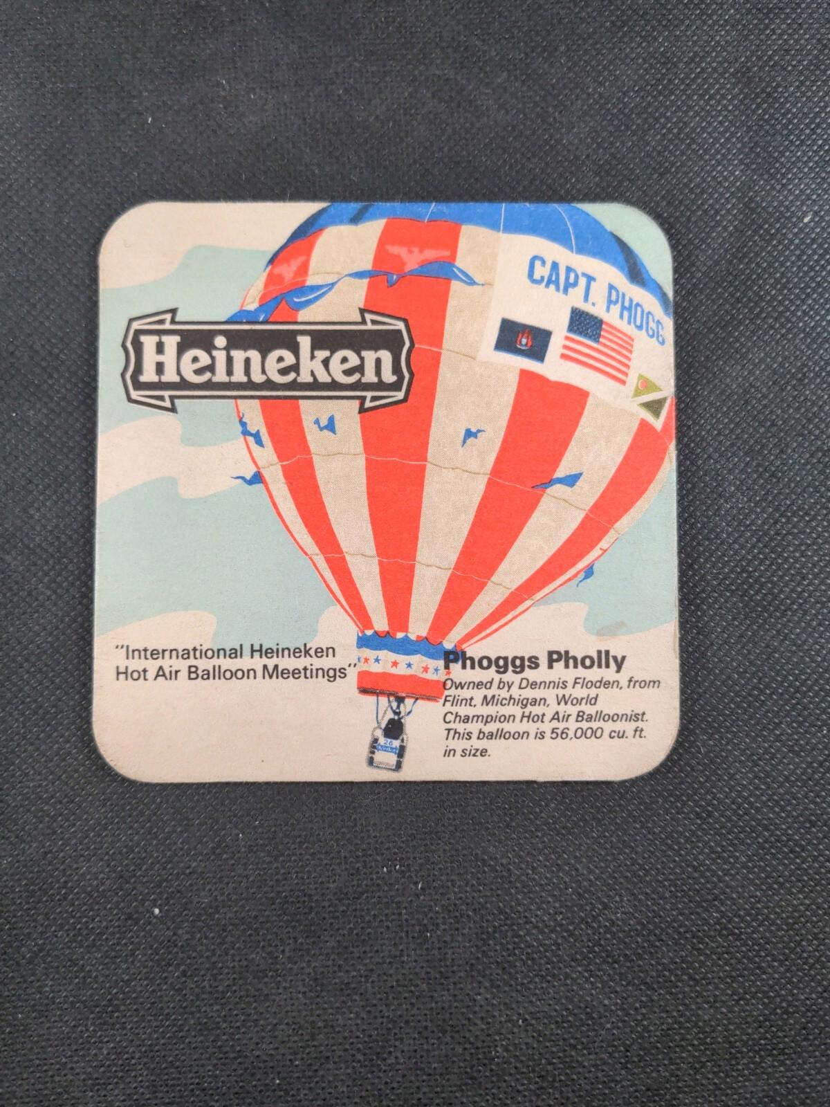 4 Vintage Beer Mats Heineken Larger - Retrorama UK