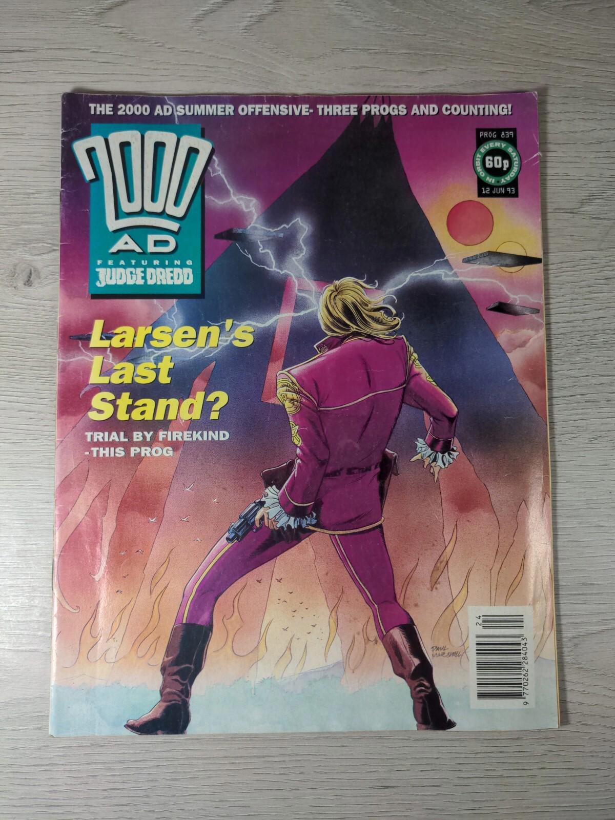 2000AD Featuring Judge Dread Larsens Last Stand Prog#839 June 1993 Vintage Comic - Retrorama UK