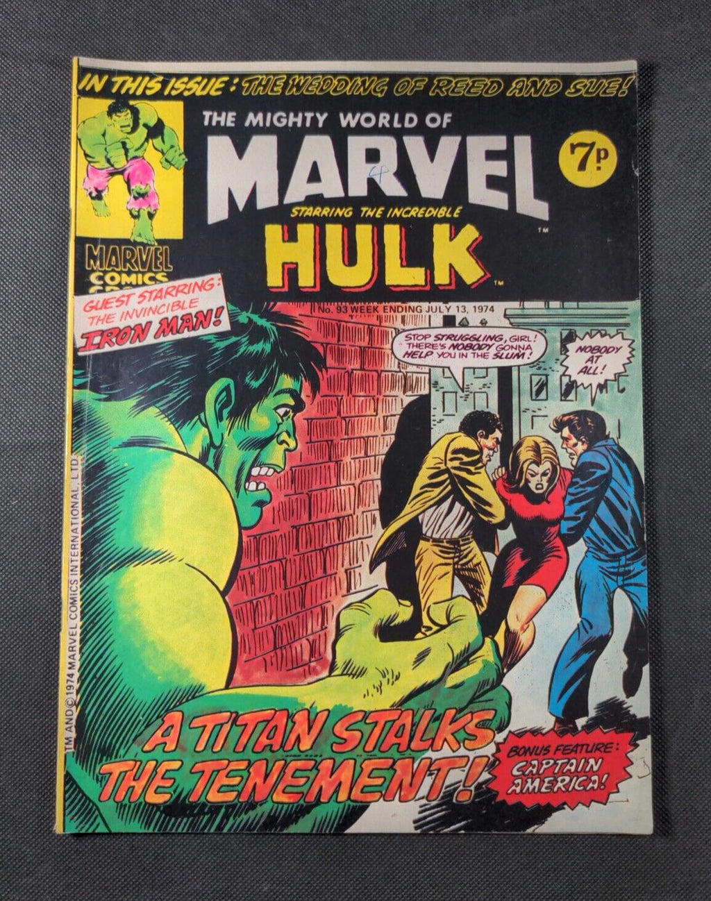 Mighty World of Marvel Issue No 93 July 1974 Marvel UK Vintage Comic - Retrorama UK