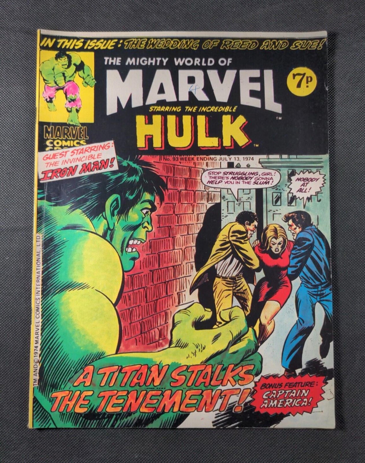 Mighty World of Marvel Issue No 93 July 1974 Marvel UK Vintage Comic