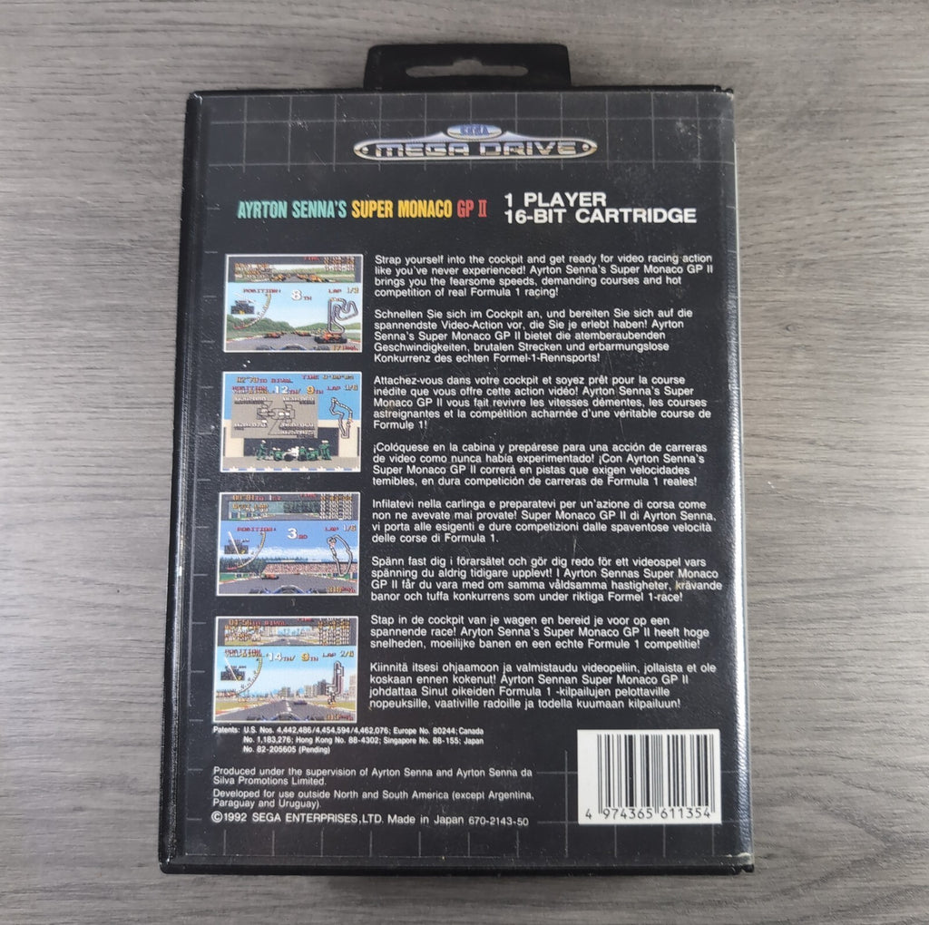 Ayrton Sennas Super Monaco GP II Sega Mega Drive Game Tested & Working
