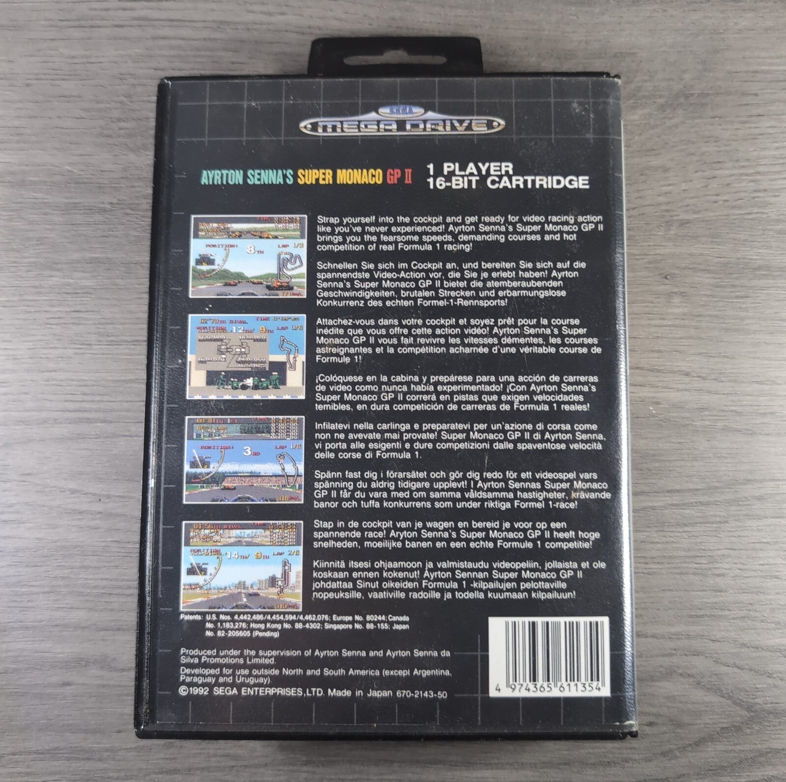 Ayrton Sennas Super Monaco GP II Sega Mega Drive Game Tested & Working