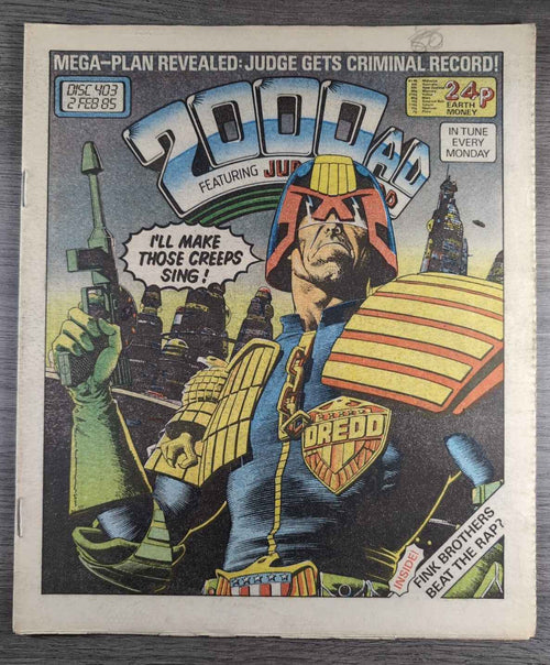 2000AD Prog 403 Featuring Judge Dread Comic 2nd Feb 1985 Vintage Retro Comic