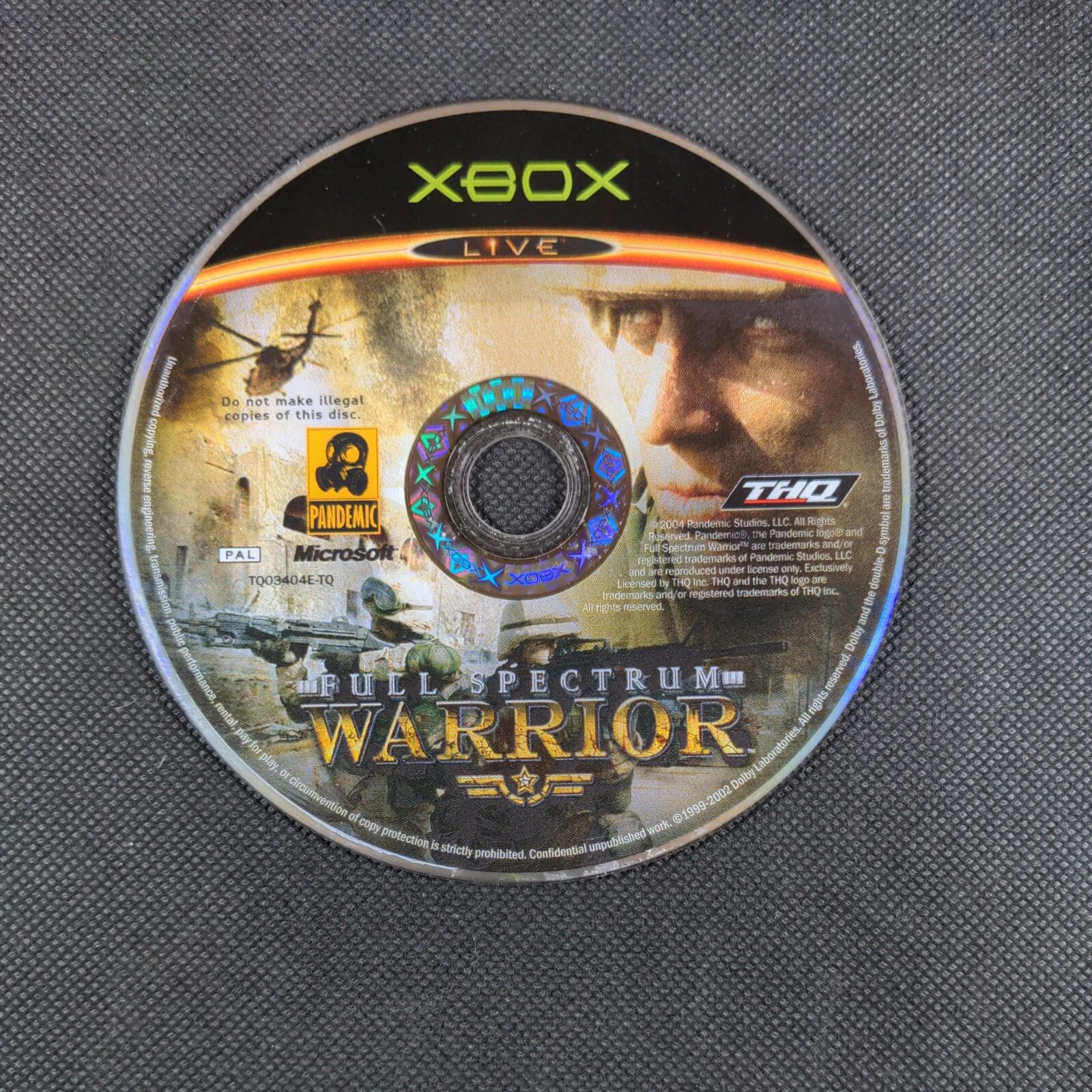Full Spectrum Warrior Microsoft Xbox Original Combat Game Age 16+ PAL Region