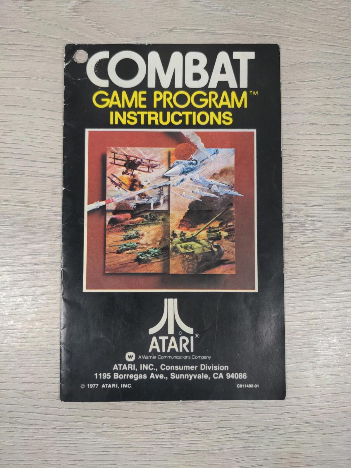 Atari 2600 Combat Cartridge & Manual Vintage Video Game Tested & Working