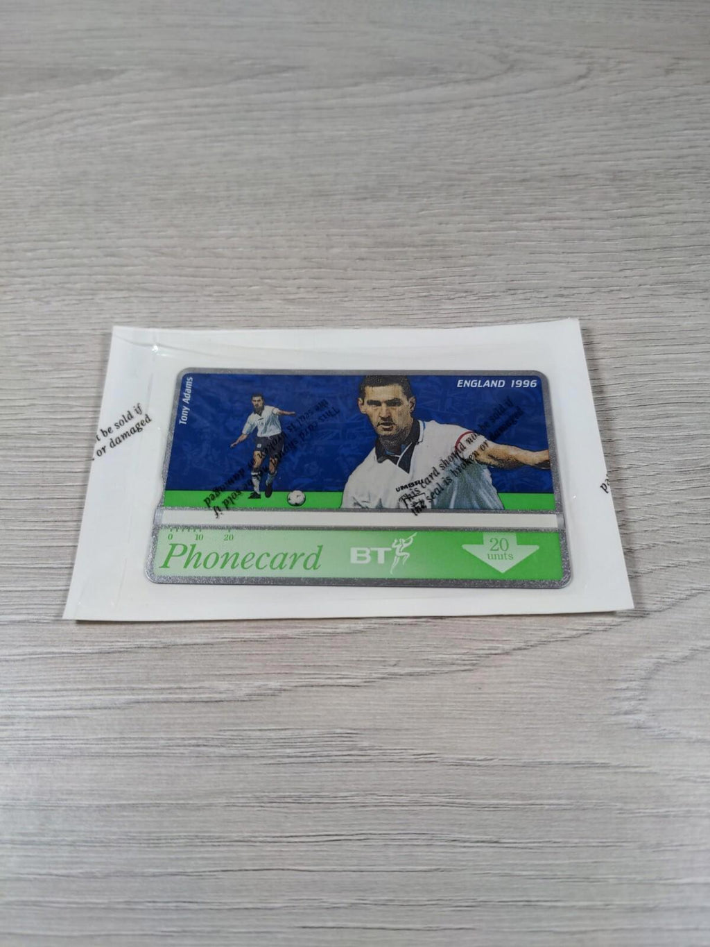 Phone Card England 1996 Tony Adams £2 Vintage Phonecard Sealed & Unused - Retrorama UK
