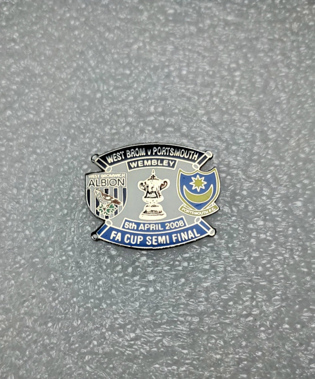West Brom v Portsmouth FA Semi Cup Final 2008 Wembley Pin Badge - Retrorama UK