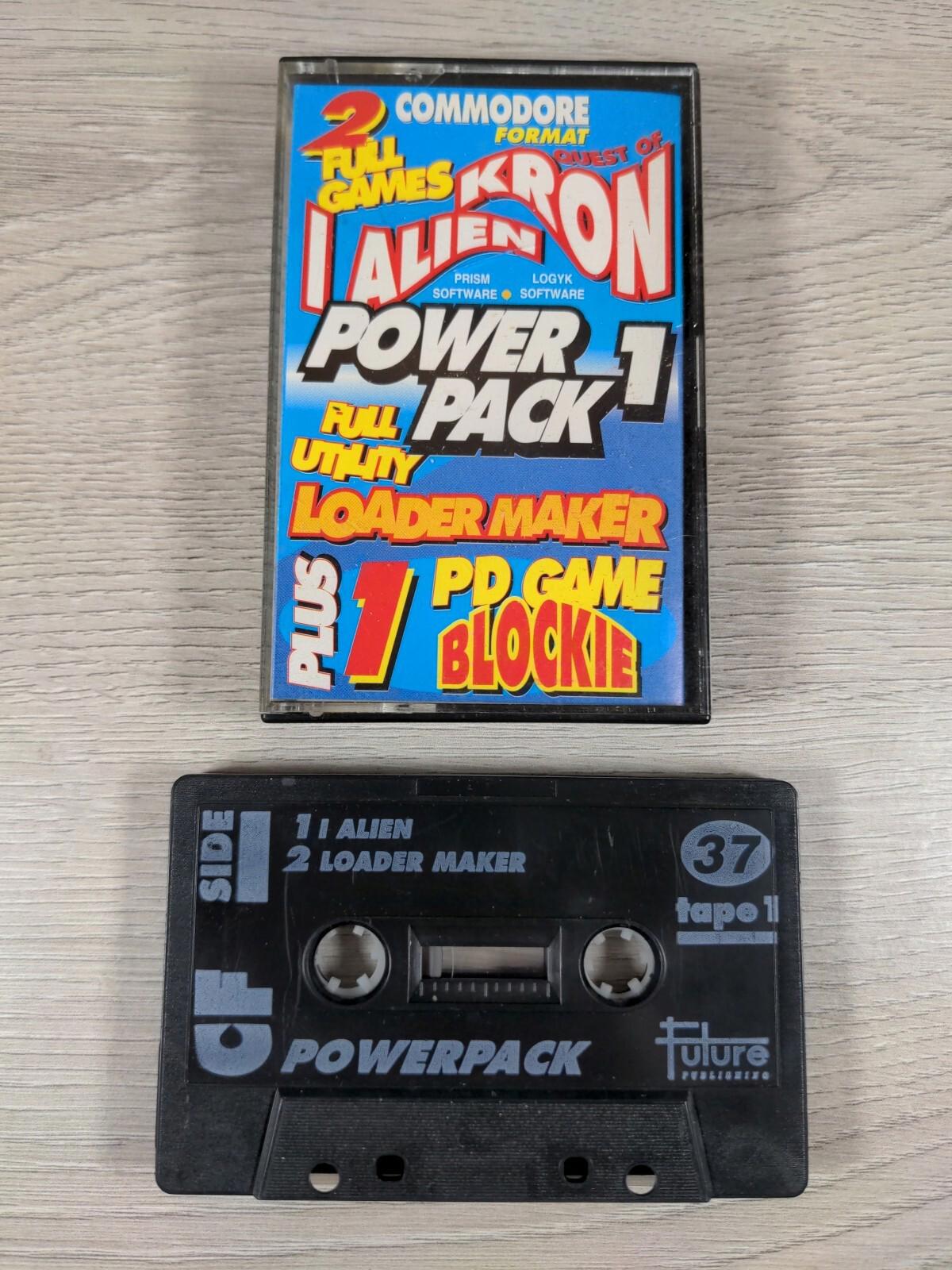 Power Pack 1 Tape 37 Alien Kron Commodore 64 C64 Game Cassette Tested & Working