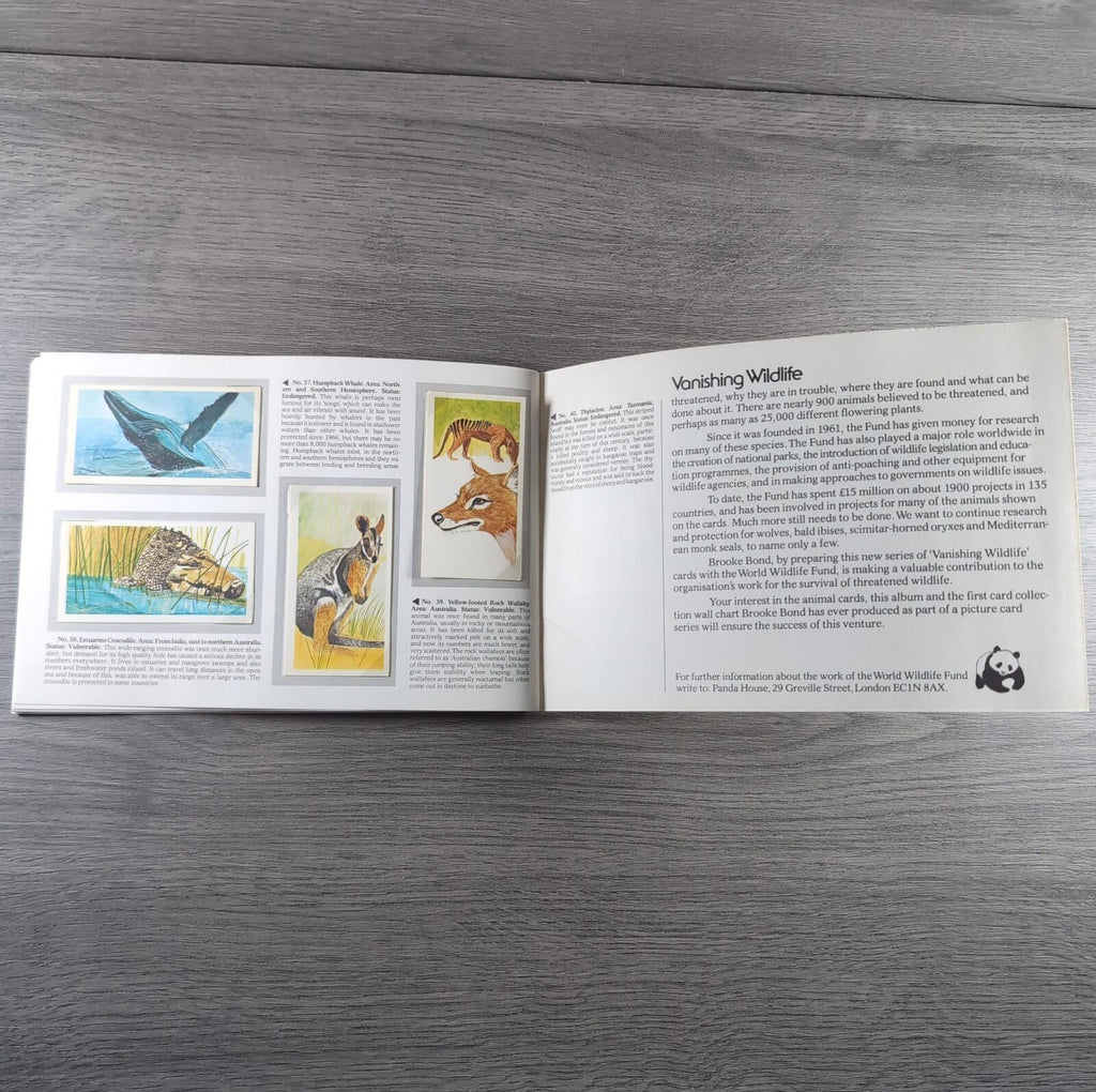 Brooke Bond Tea Picture Cards Album Vanishing Wildlife Complete Set
