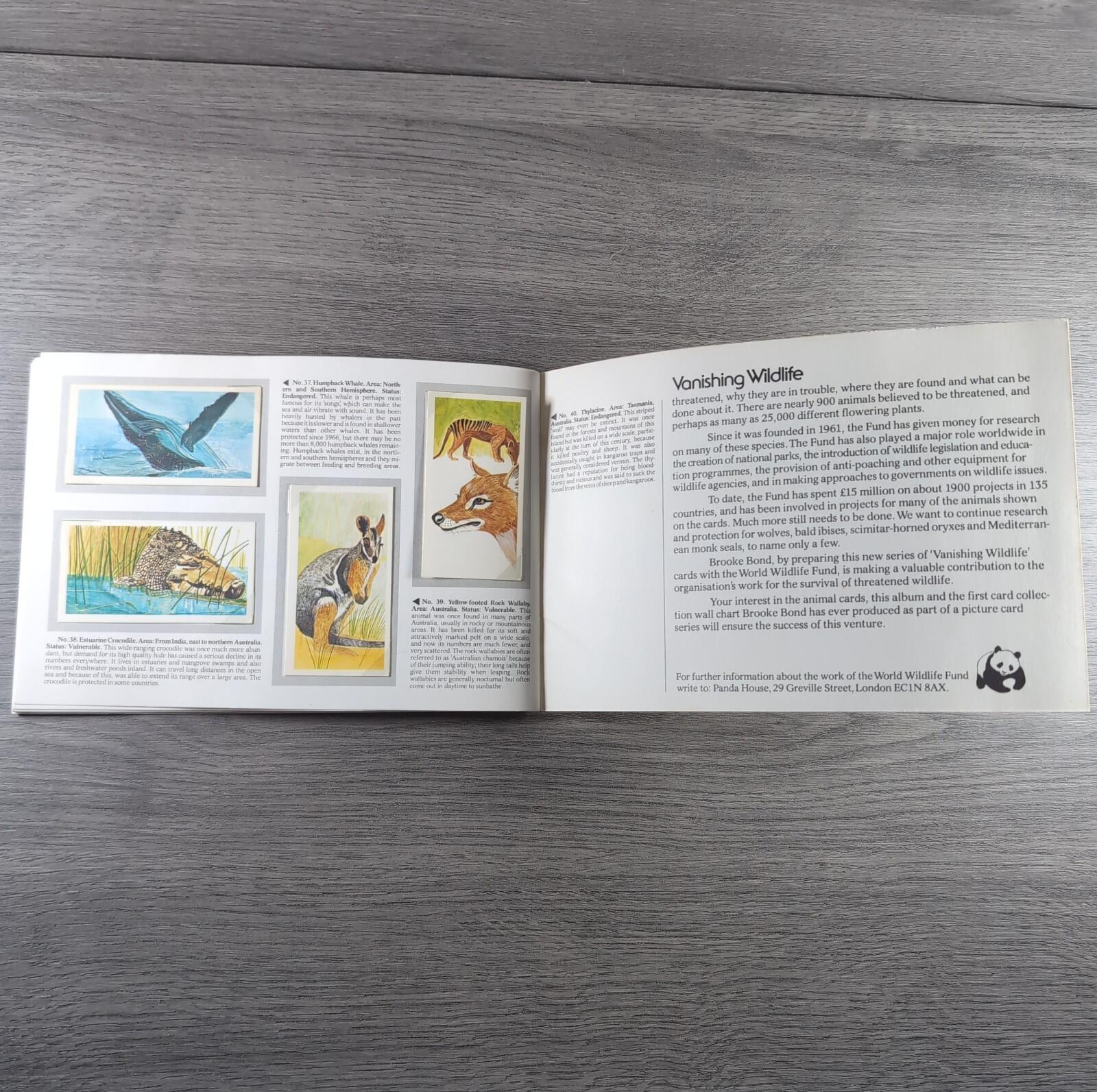Brooke Bond Tea Picture Cards Album Vanishing Wildlife Complete Set
