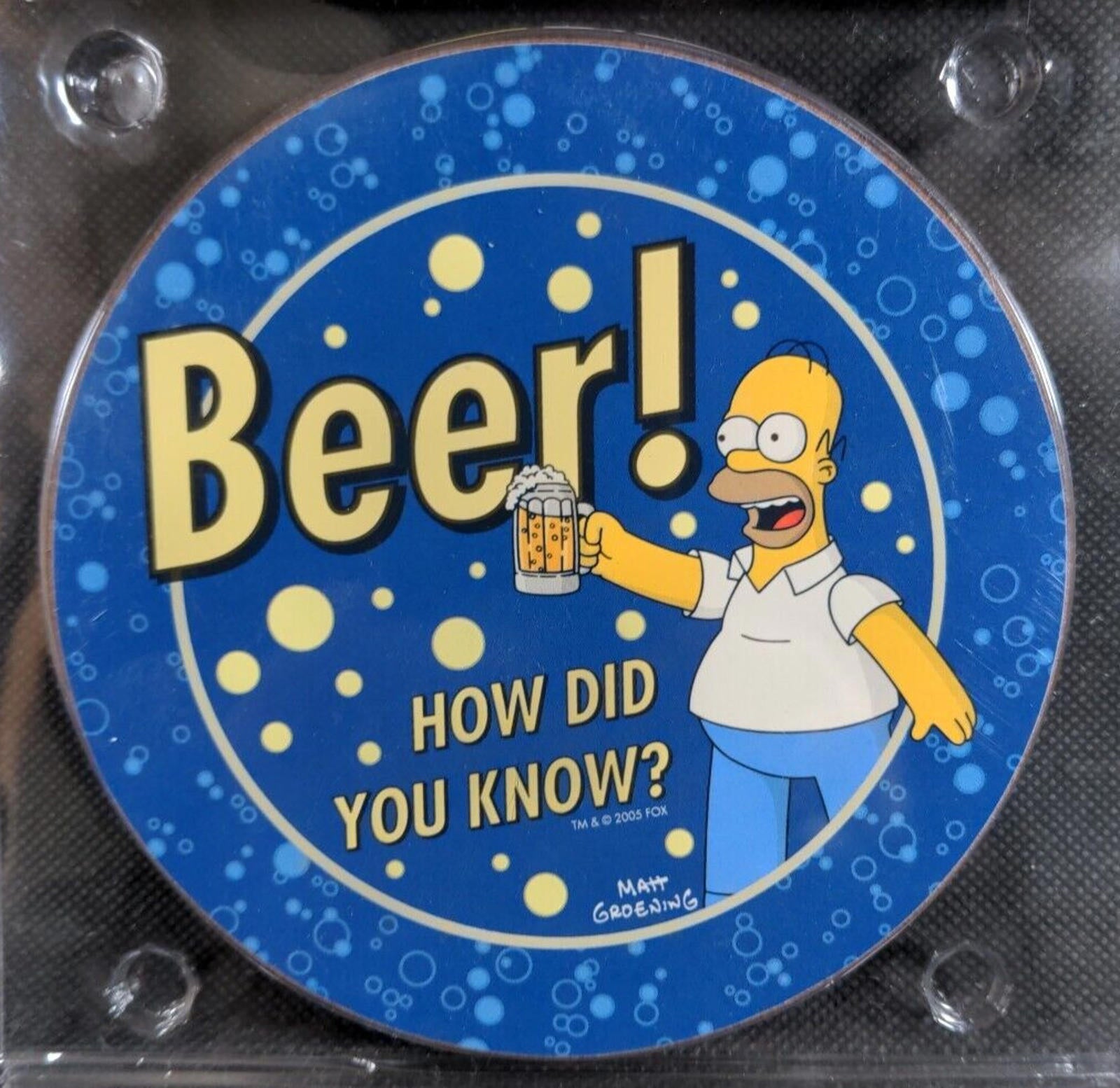 The Simpsons Drink Coasters Coffee Tea  Beer Mats - 4 Coasters Per Pack - Retrorama UK