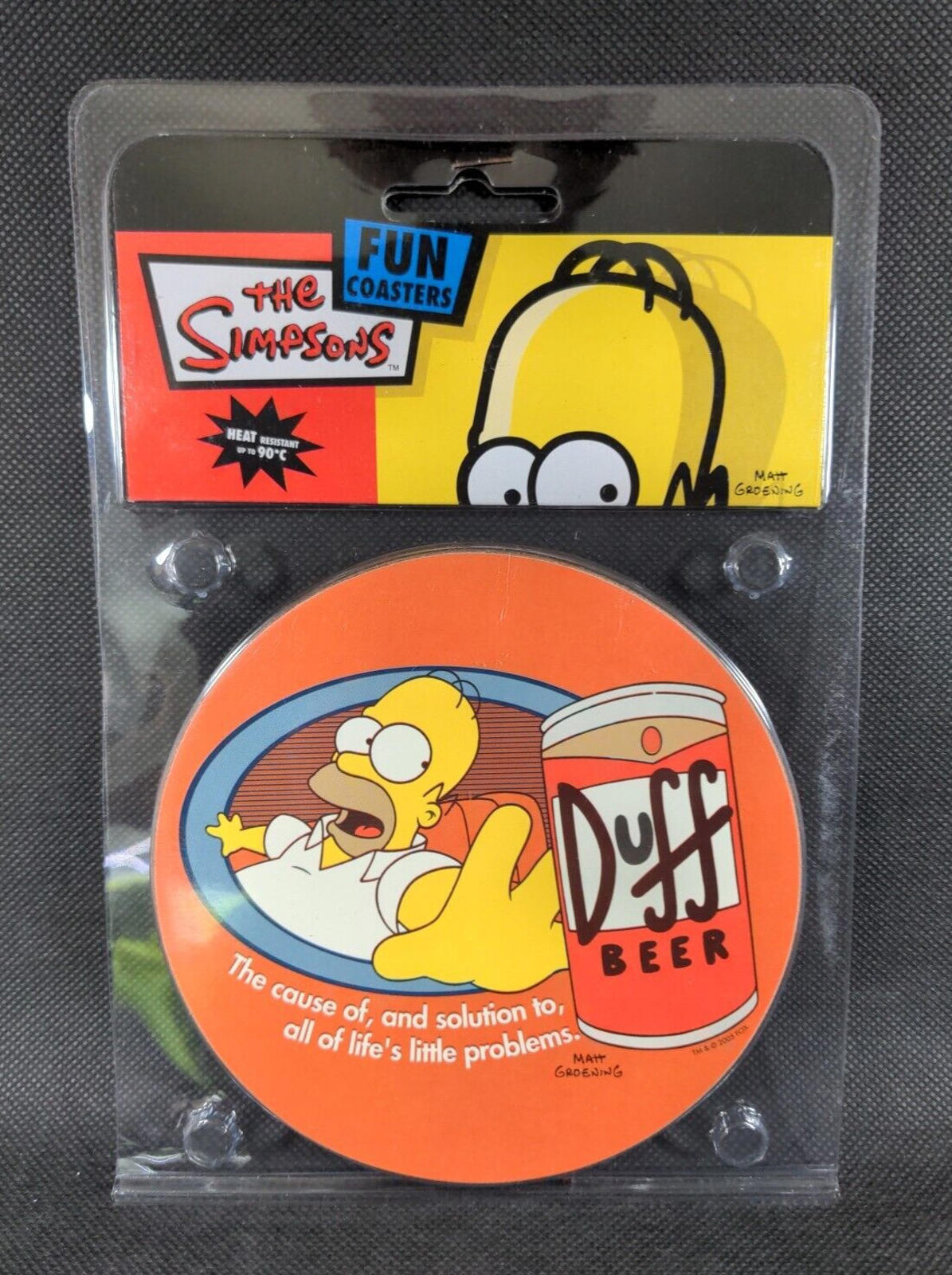 The Simpsons Drink Coasters Coffee Tea  Beer Mats Duff Beer-4 Coasters Per Pack