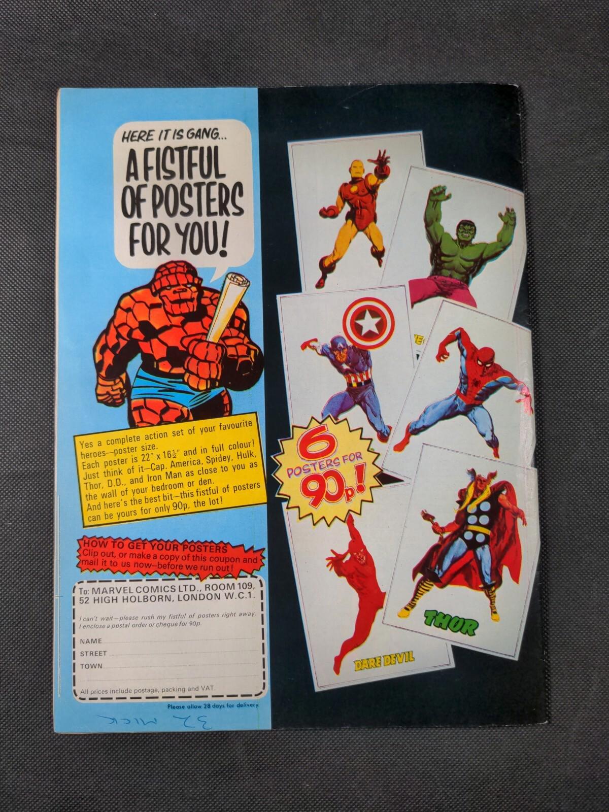 Mighty World of Marvel Issue No 79 April 1974 Marvel UK Vintage Comic