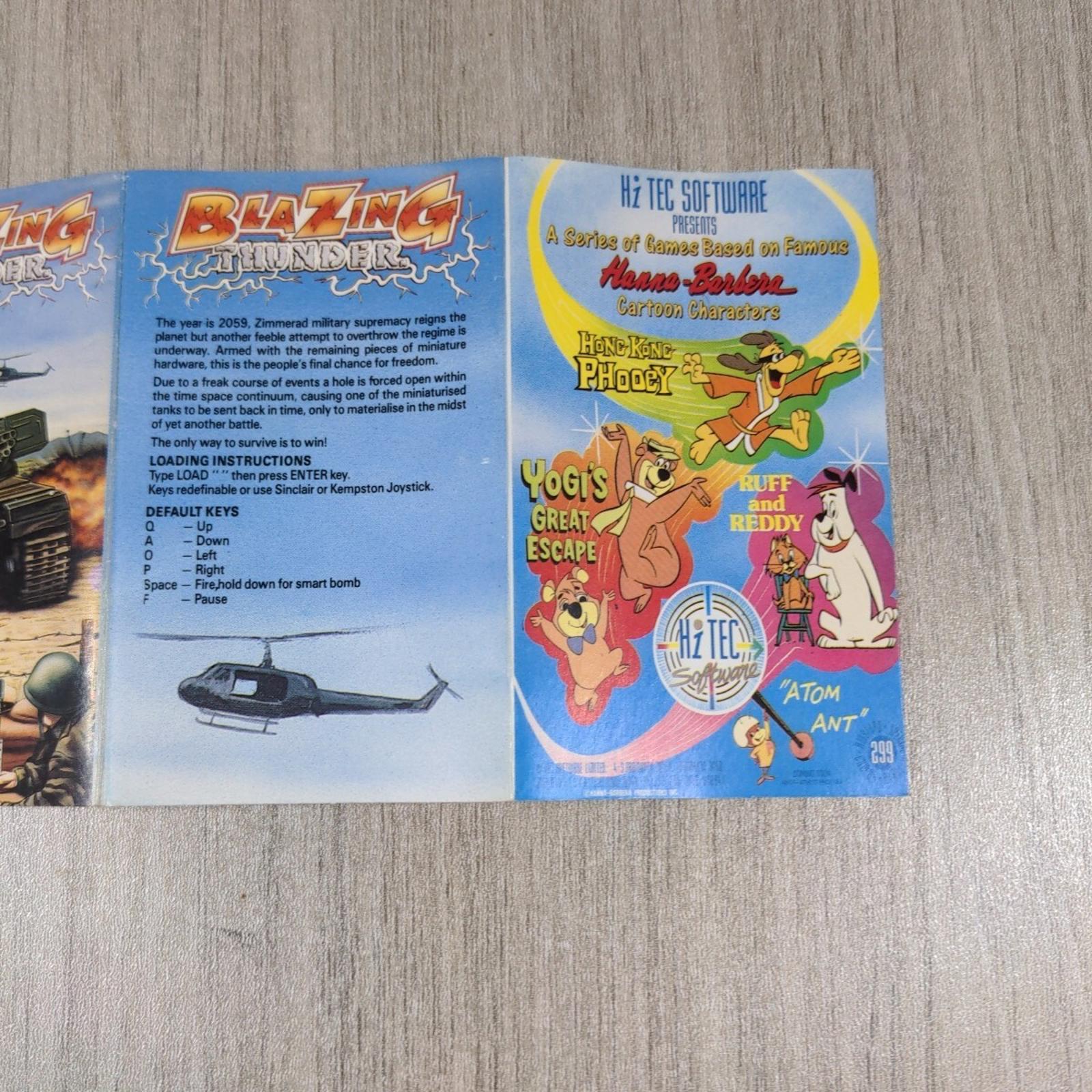 Blazing Thunder ZX Spectrum 48K Game Cassette Tested & Working