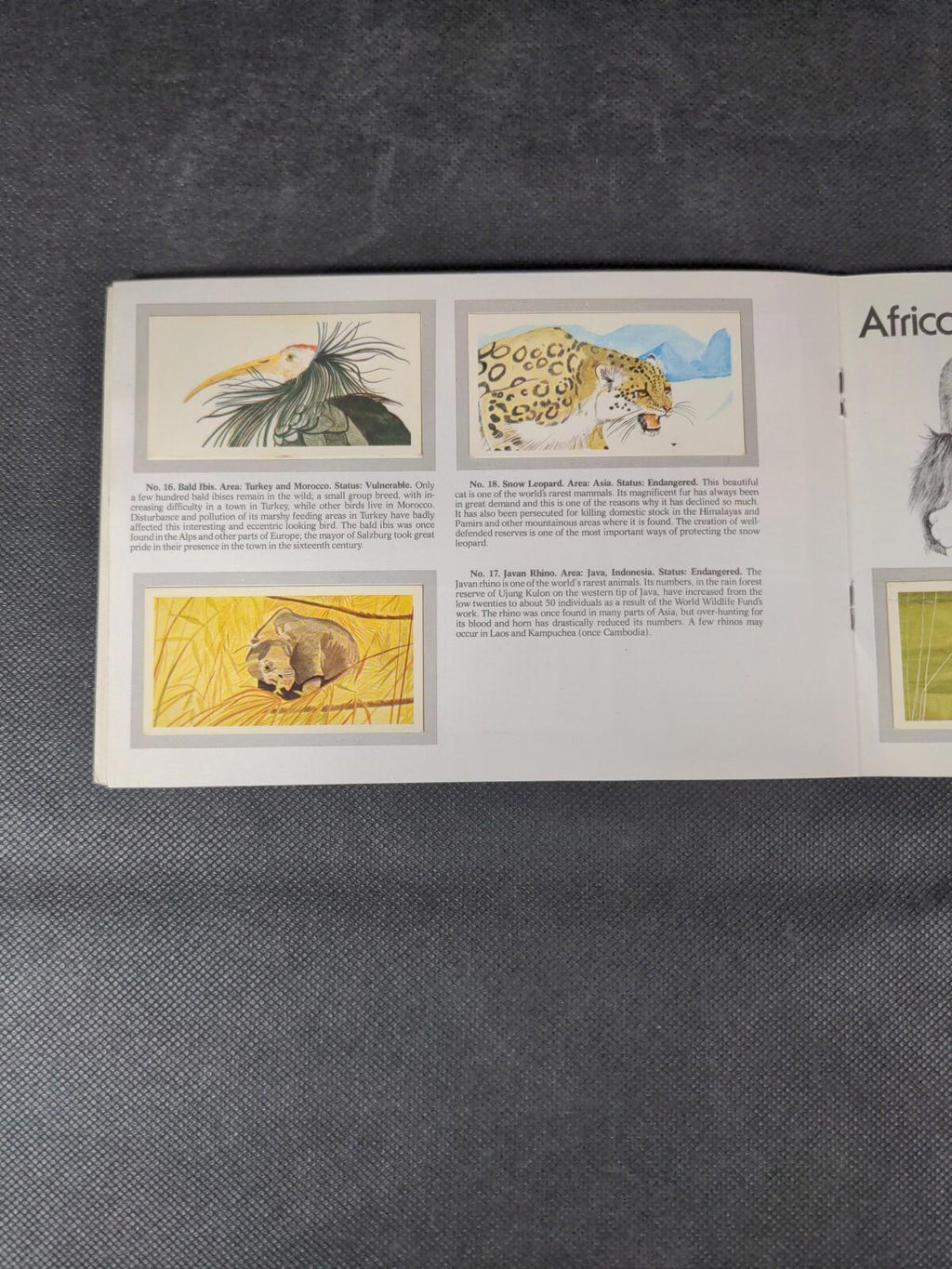 Brooke Bond Tea Cards: Vanishing Wildlife  Album Complete - All Cards In The Set