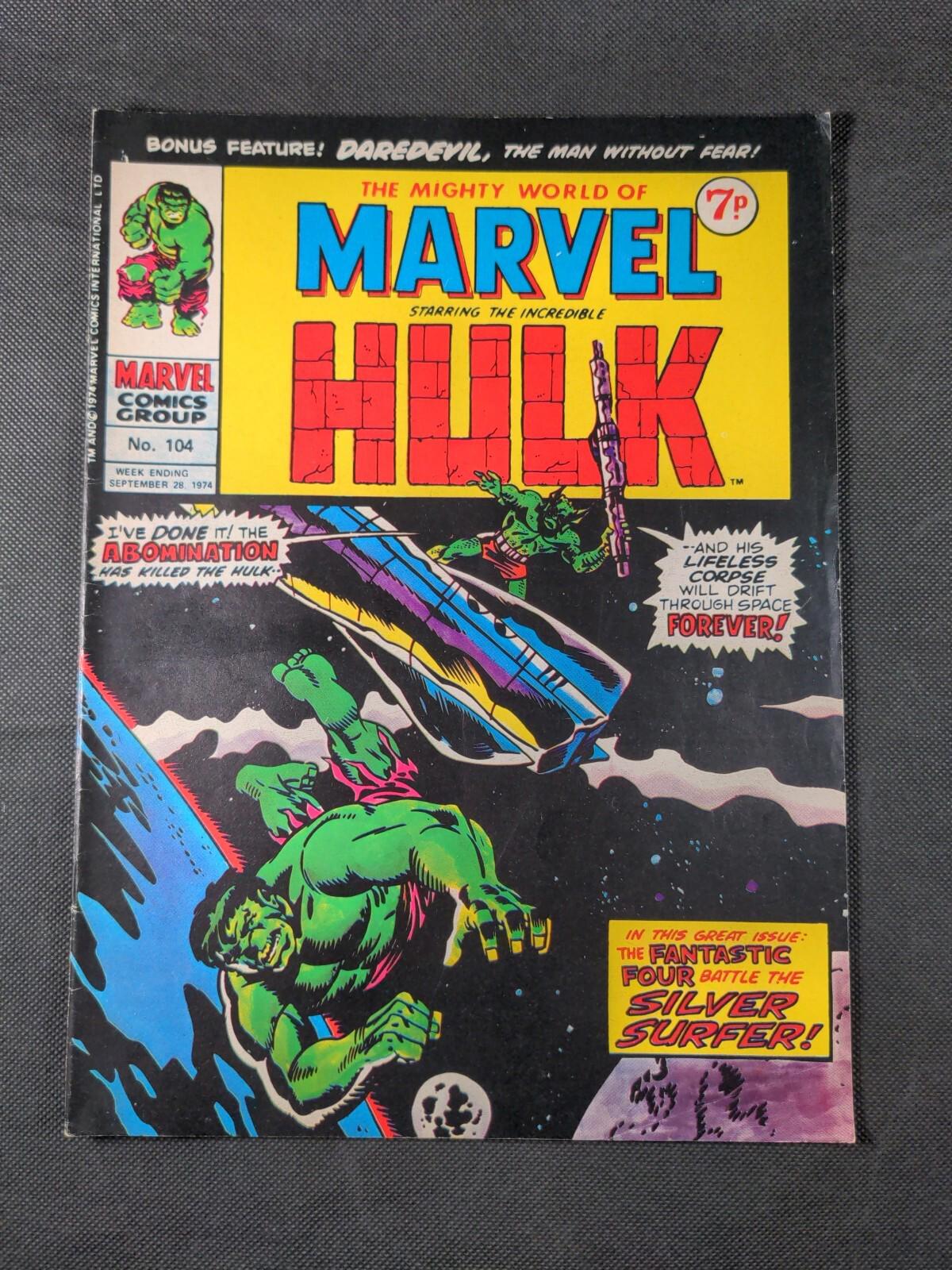 Mighty World of Marvel Issue 104 September 1974 Vintage Marvel UK Comic